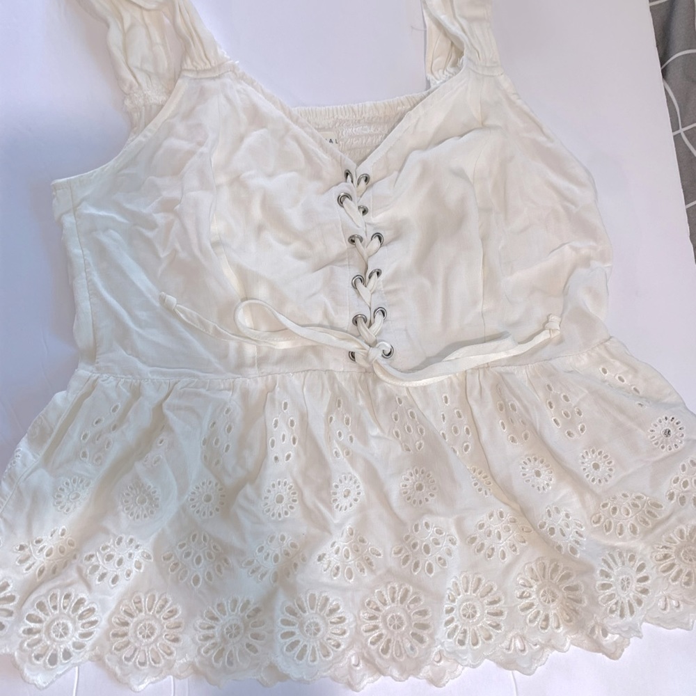 White Cream Tank Top Blouse